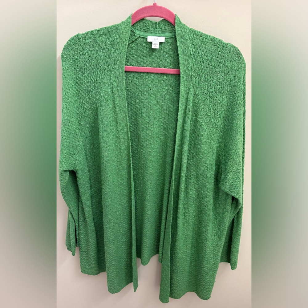 J. Jill Vibrant Green Open-Front Cardigan Petite Extra Large